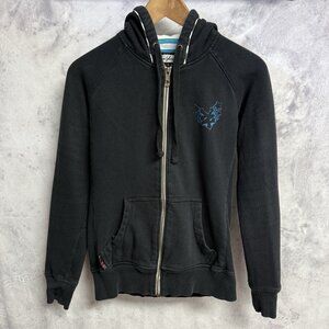 Zoo York Womens Hoodie Sweatshirt Black Y2K Skate Zip Medium